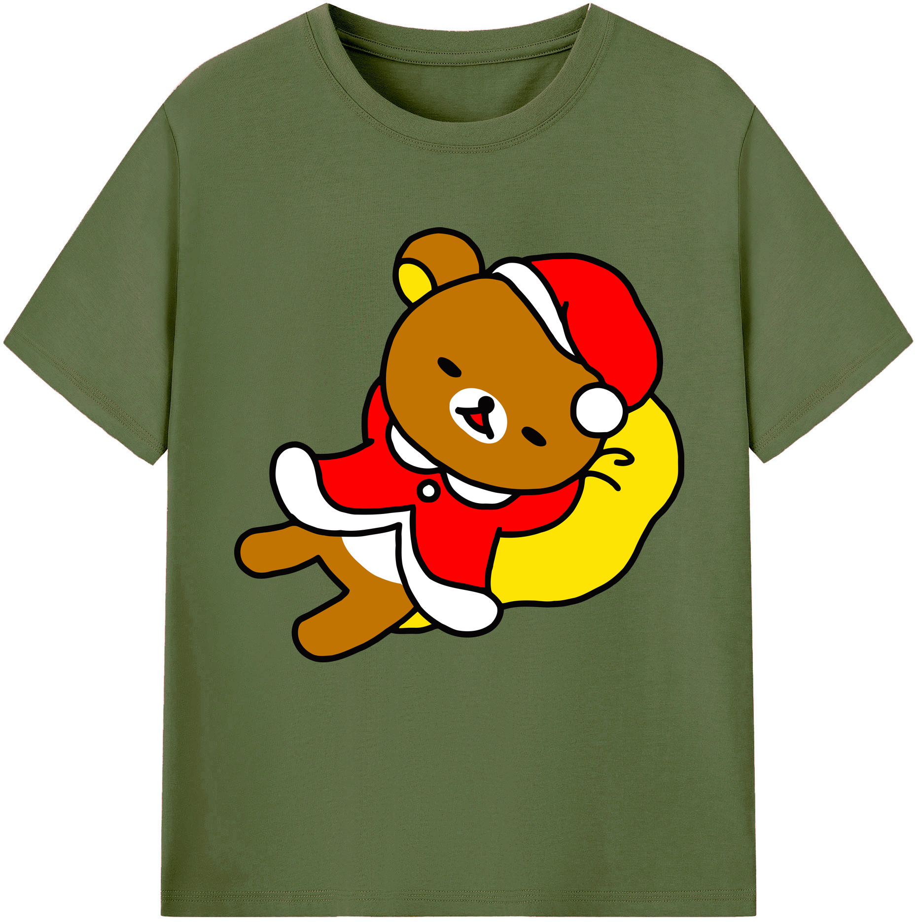 （画像用） リラックマ リラックマ キイロイトリ Rilakkuma Korilakkuma Kiiroitori 綿100％半袖Tシャツ（フロントプリント）